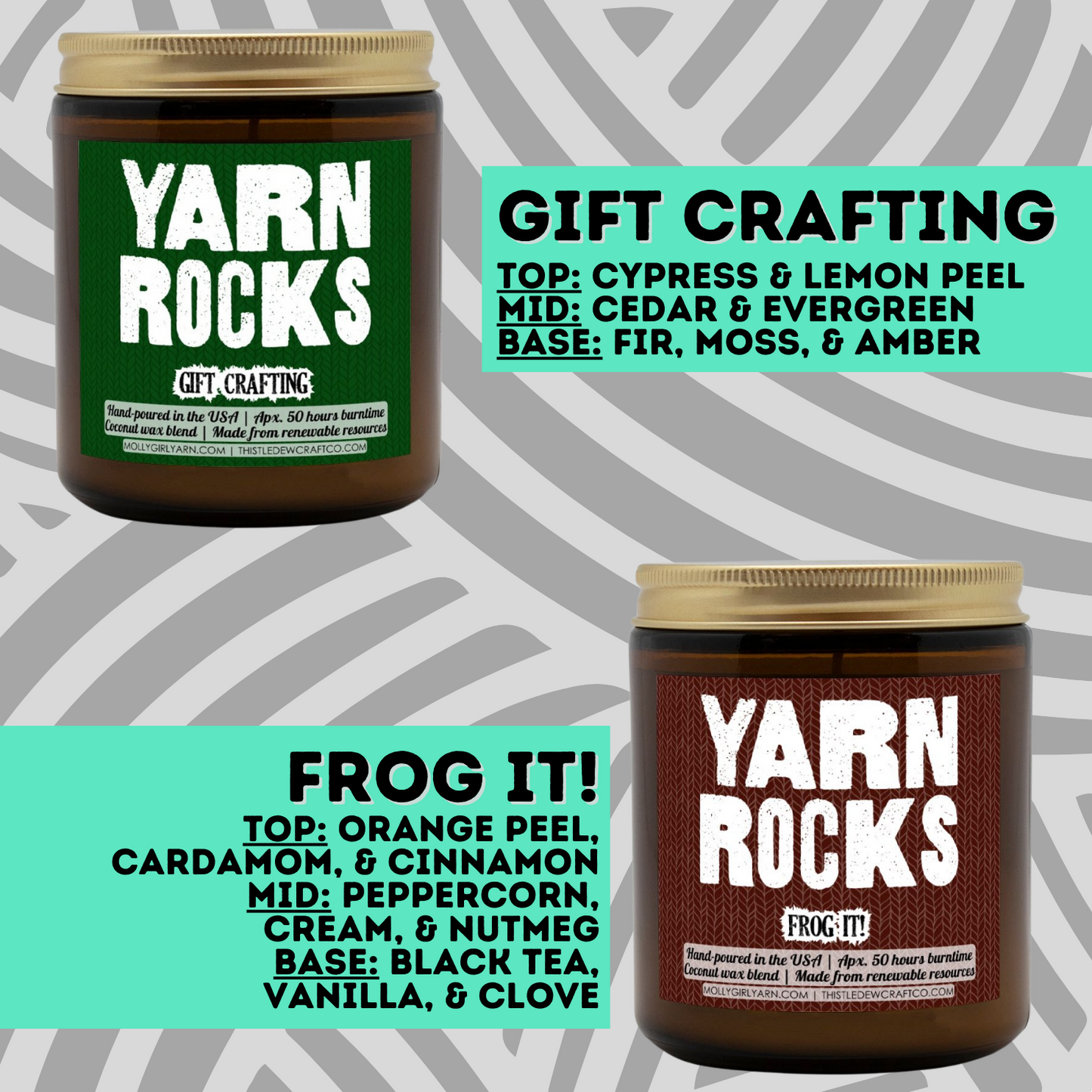 Yarn Rocks Amber Jar Candles