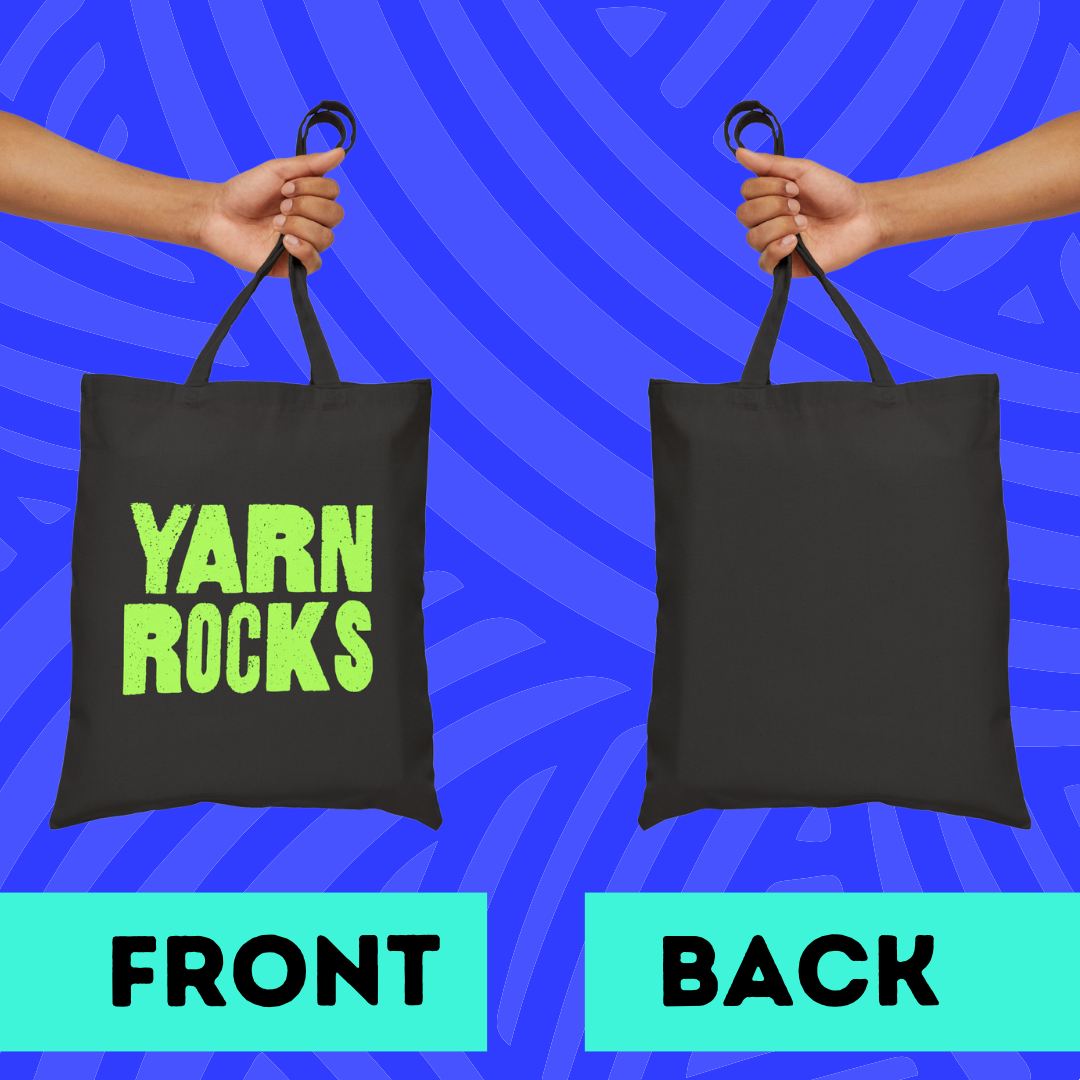 YARN ROCKS Reusable Cotton Shopping Tote Bag - 20+ colors