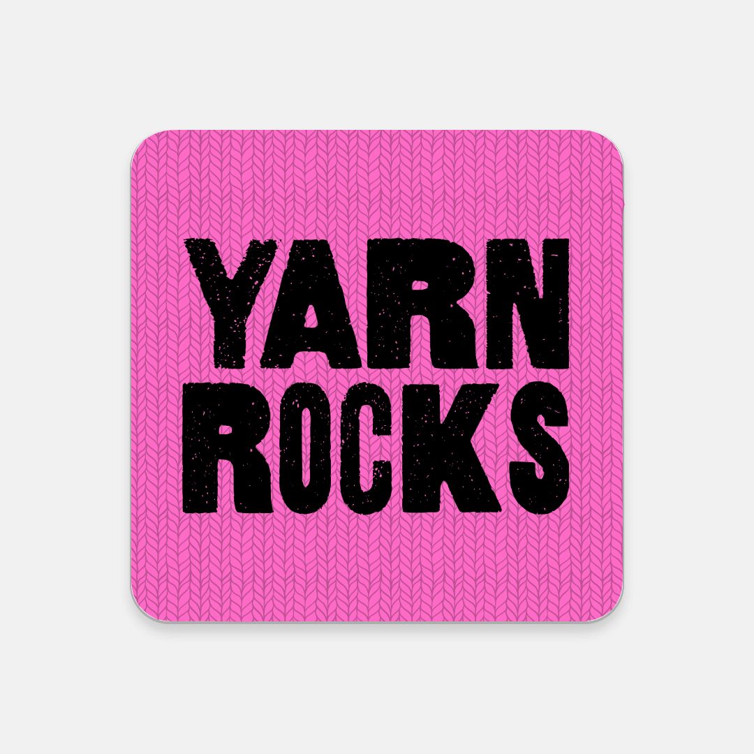 Yarn Rocks Square Cork-Backed Coaster