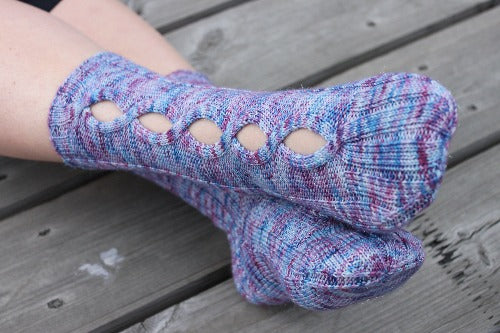 Open Cable Socks - A Pattern from Lucky Fox Knits