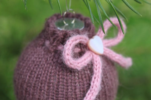 Drawstring Christmas Ornament - A Pattern from Lucky Fox Knits