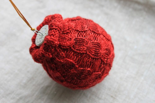 Cabled Christmas Ornament - A Pattern from Lucky Fox Knits